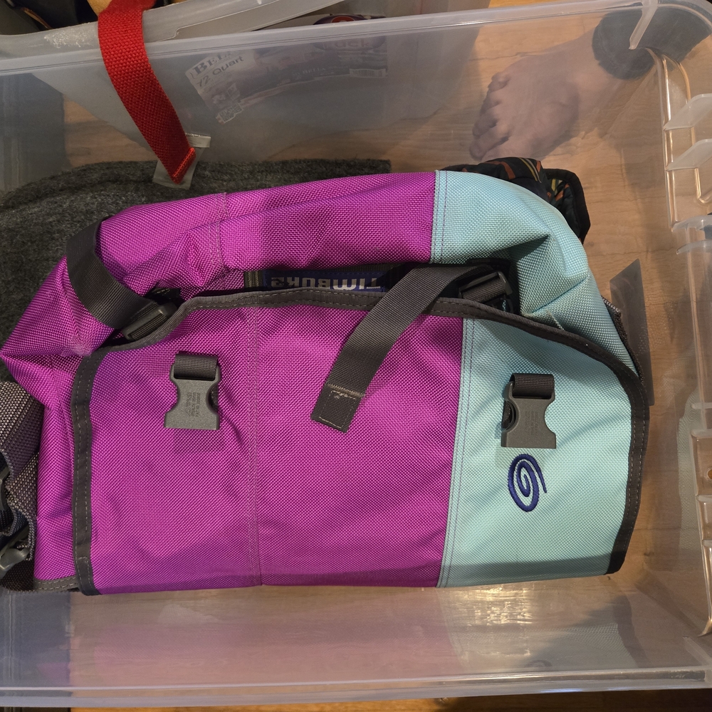 Purple and Teal Messenger Bag